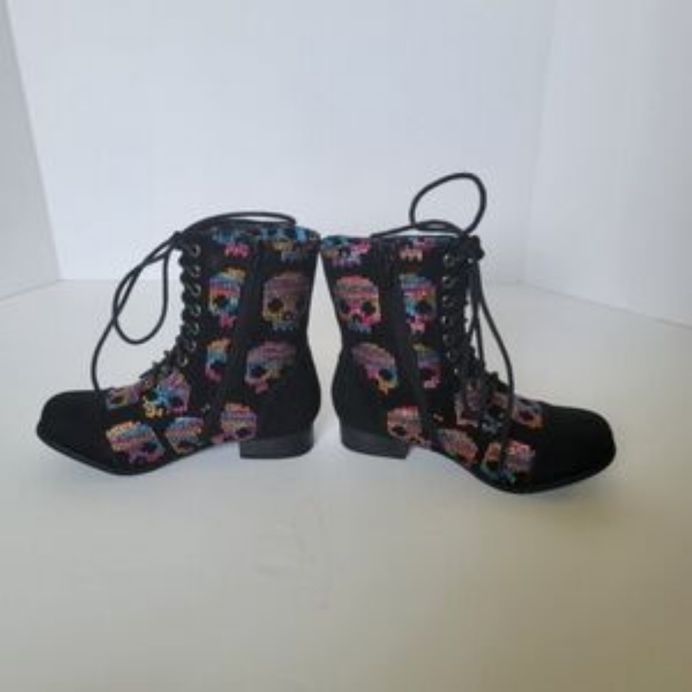 New Iron Fist Women's 5 Sugar Hiccup Combat Boots Black - Picture 5 of 12